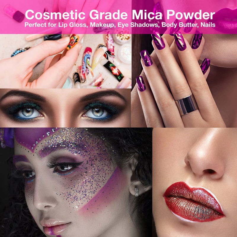 BALTIC DAY - Mica Powder, 60 Jars of Mica Powder for Epoxy Resin Set - Epoxy Resin Color Pigment Powder - Pigments for Soap Making, Candle, Slime, Car Freshies - Image 3
